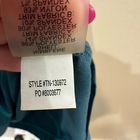 Title Nine Nimblene Dress Size 14 Blue Racerback Sleeveless Outdoor Travel UPF - Picture 6 of 9